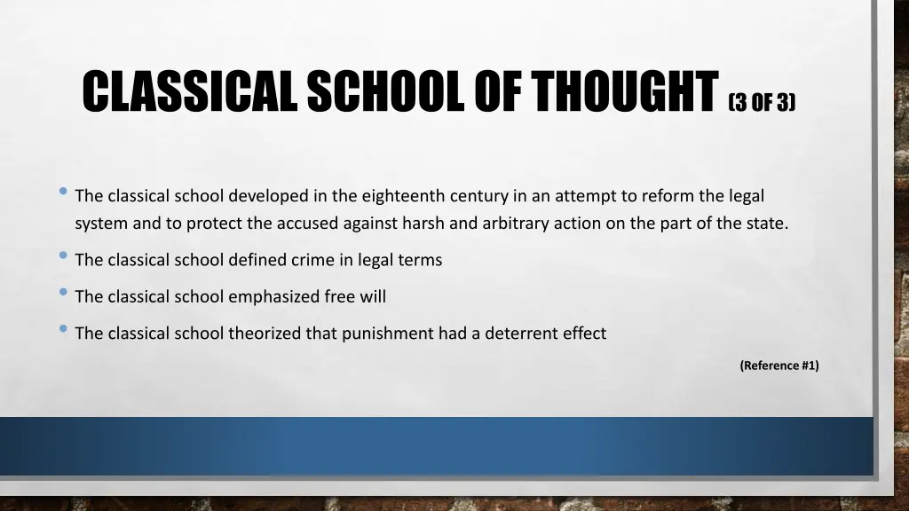 classical school of thought 3 of 3