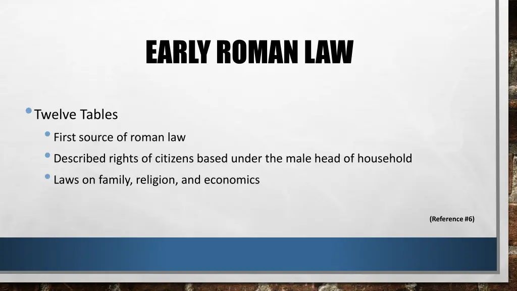 early roman law