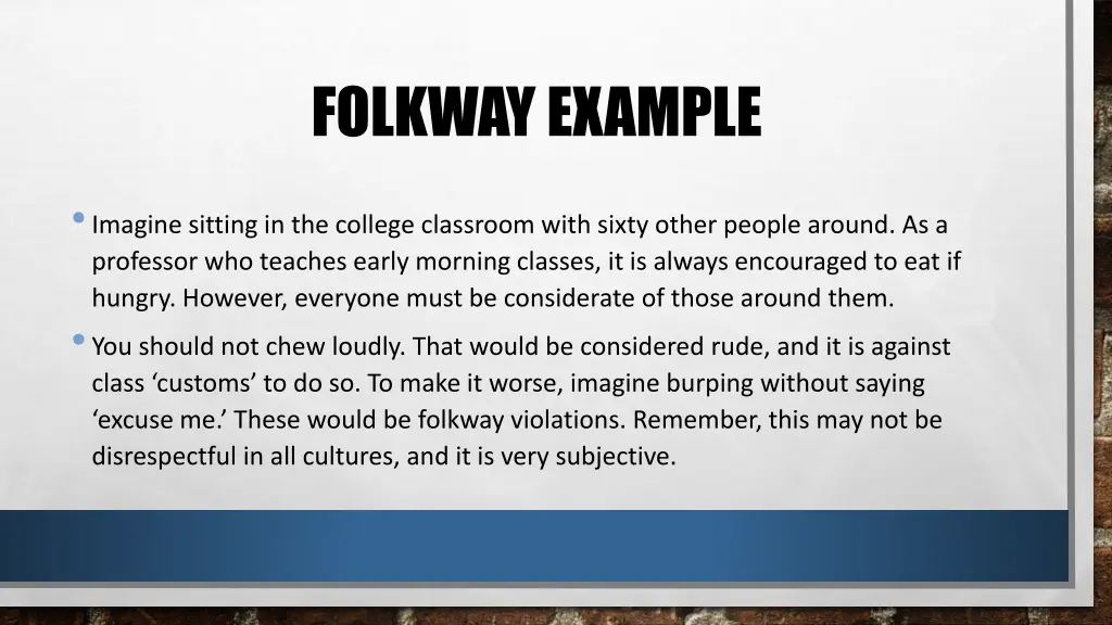 folkway example