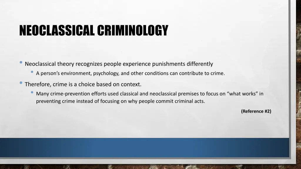 neoclassical criminology