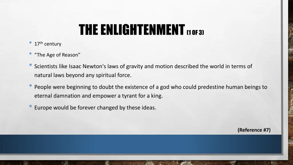 the enlightenment 1 of 3