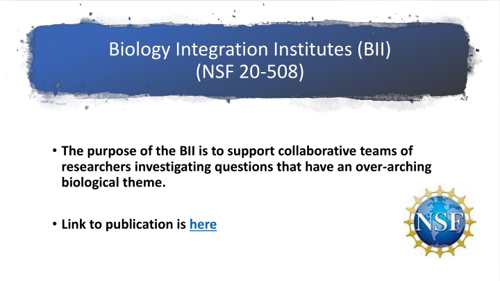 biology integration institutes bii nsf 20 508