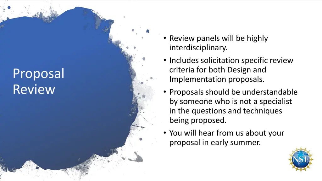 review panels will be highly interdisciplinary