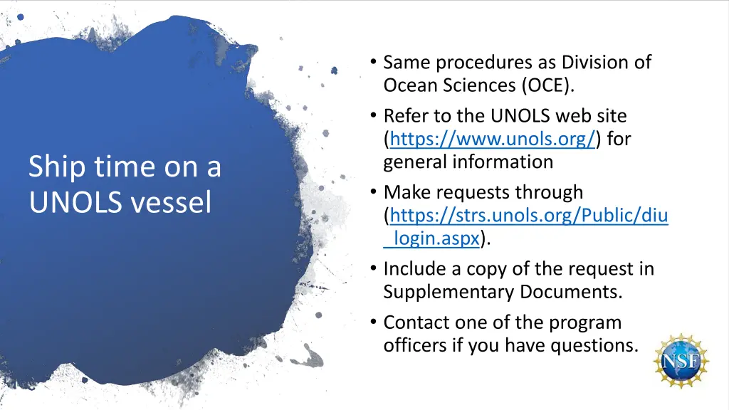 same procedures as division of ocean sciences