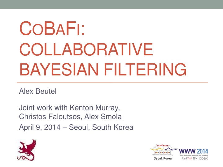 c o b a f i collaborative bayesian filtering