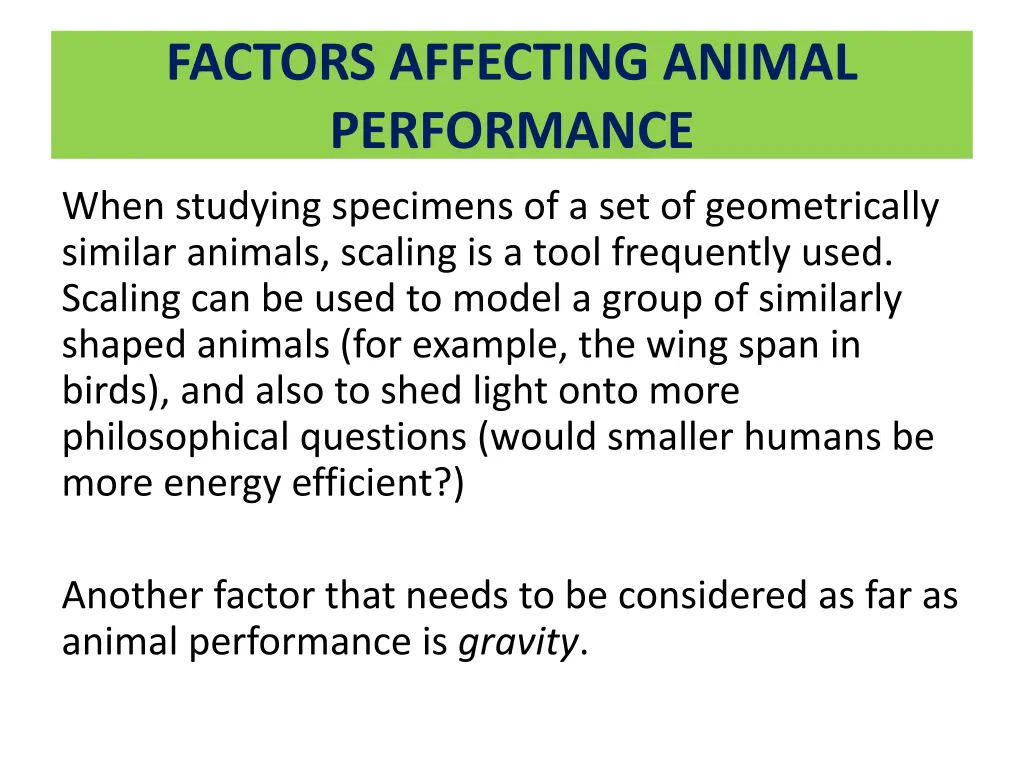 factors affecting animal performance