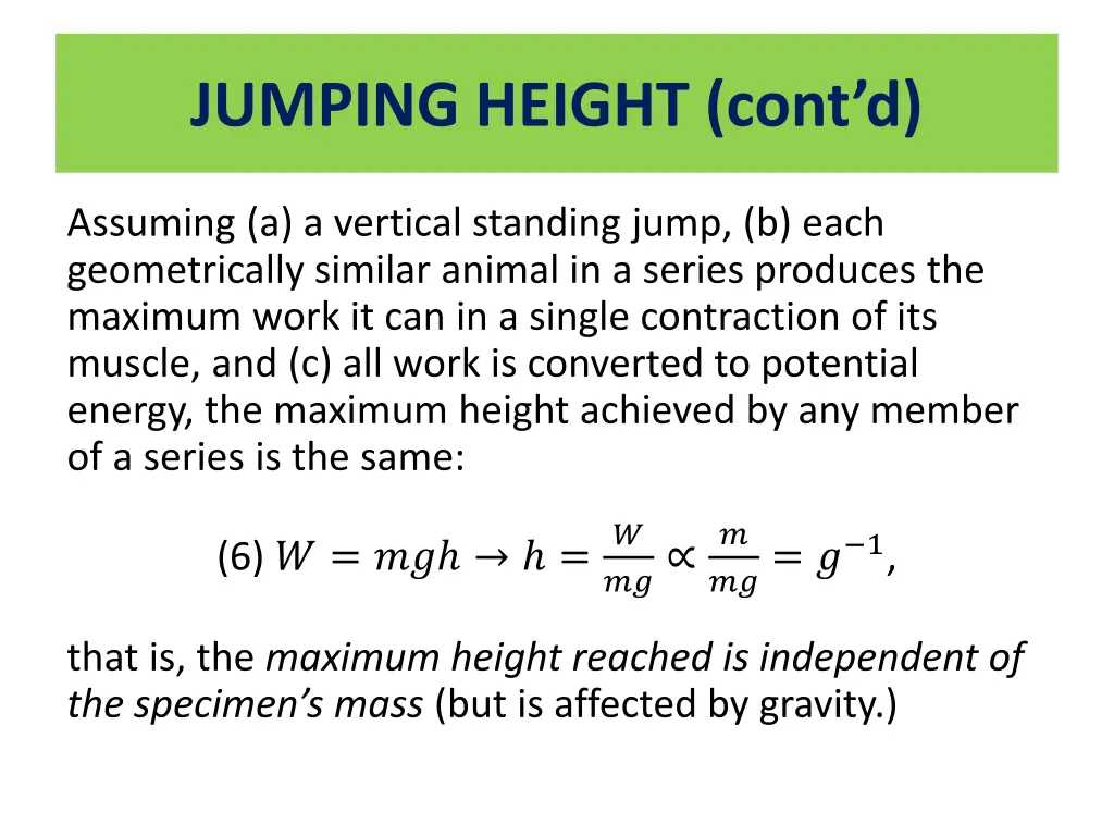 jumping height cont d