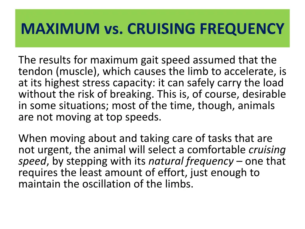 maximum vs cruising frequency