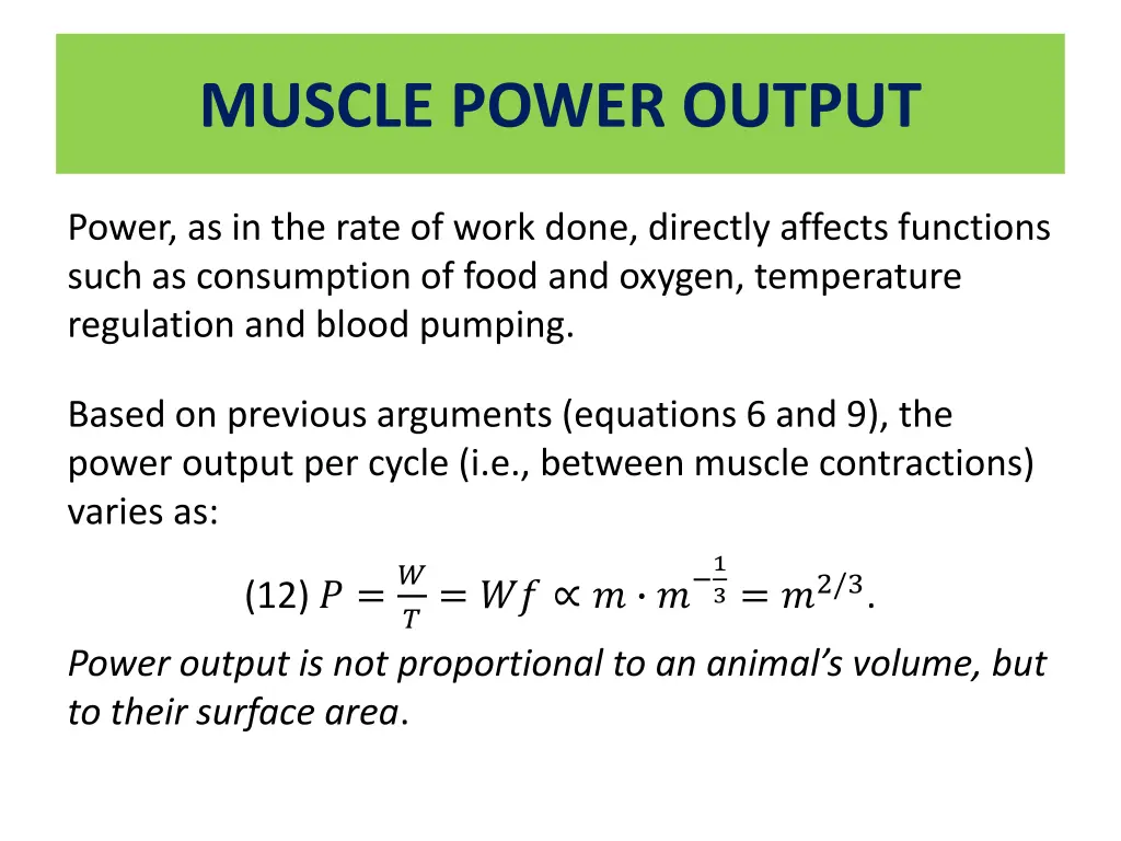 muscle power output