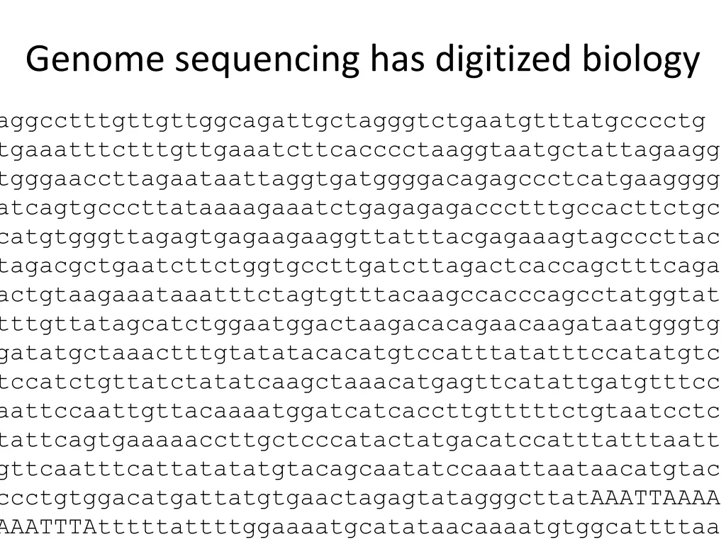 genome sequencing has digitized biology