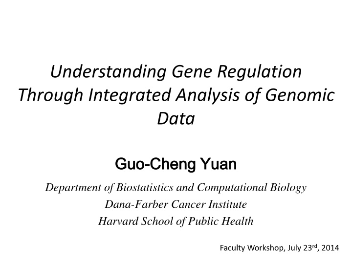 understanding gene regulation through integrated