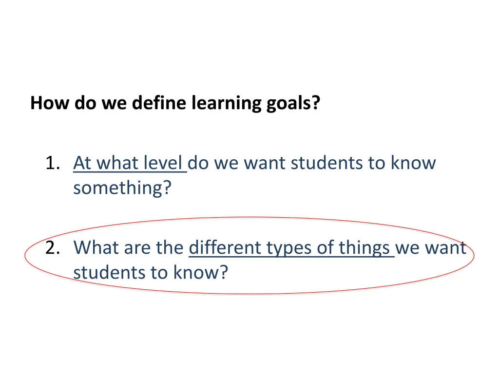 how do we define learning goals 1