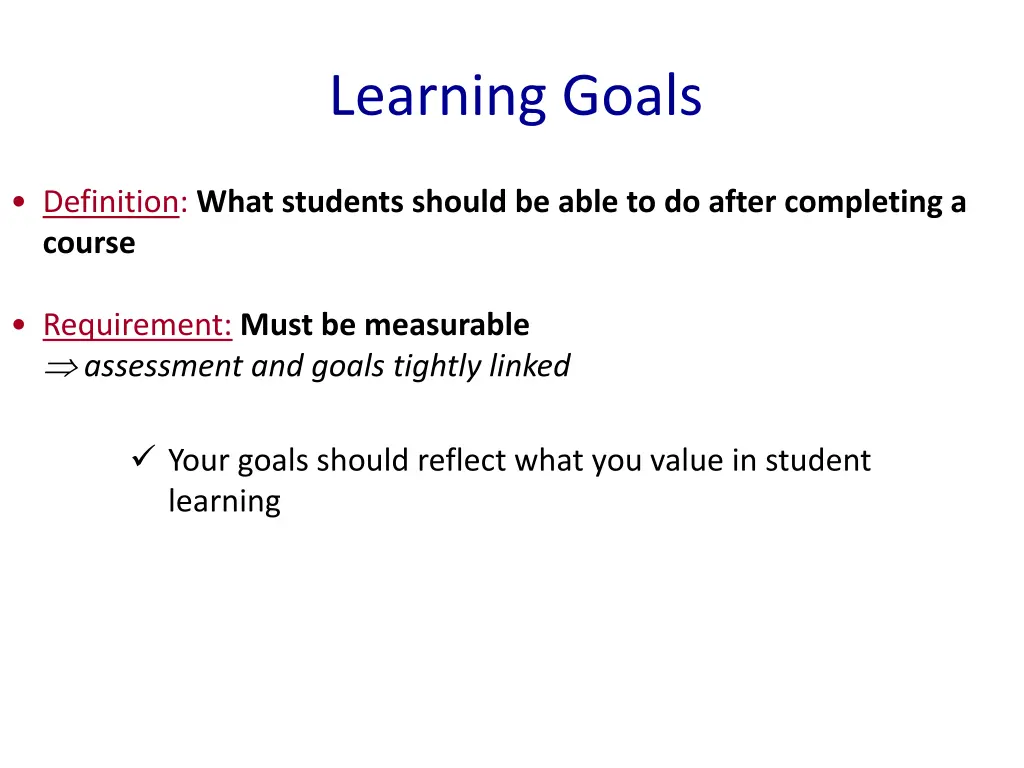 learning goals