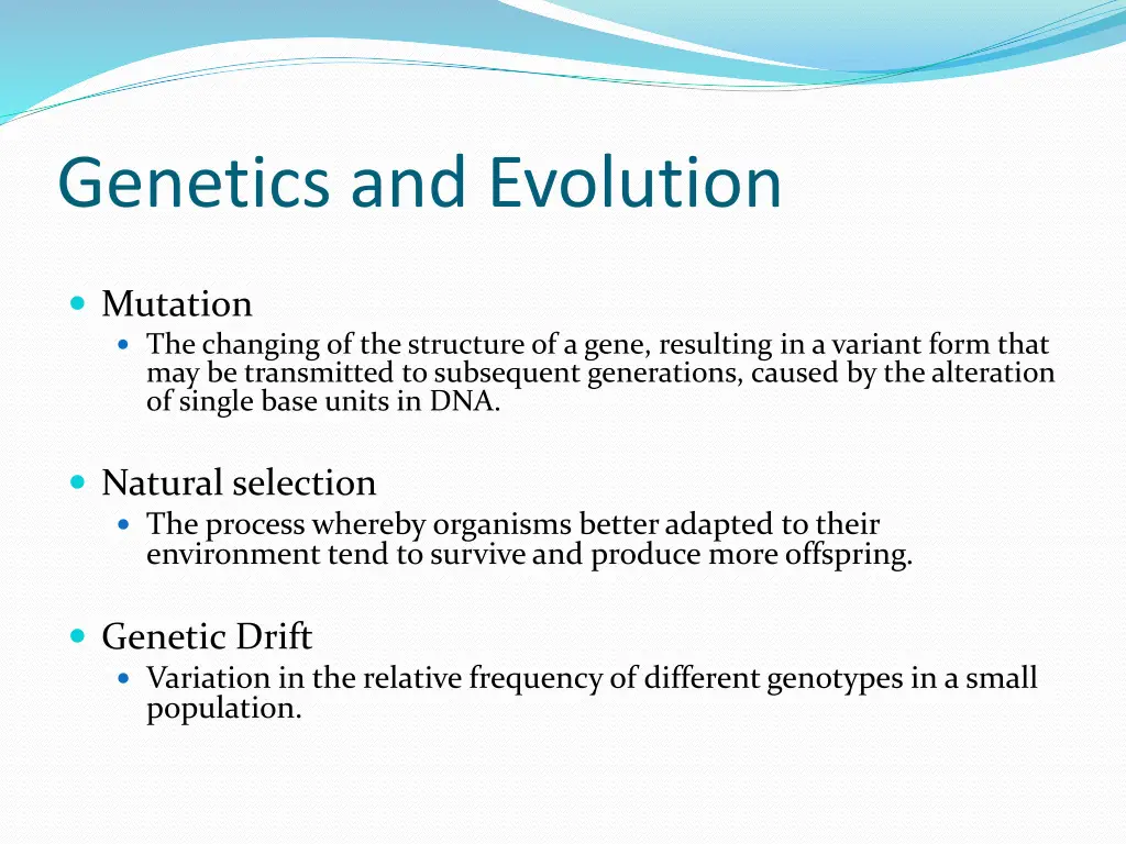 genetics and evolution