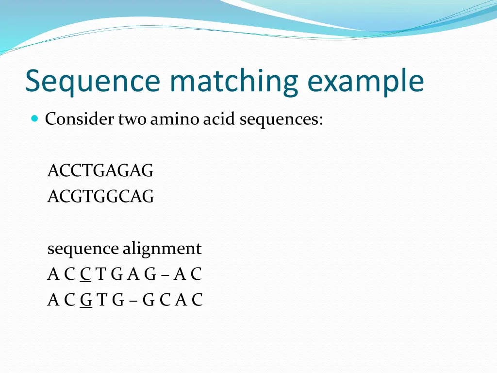 sequence matching example