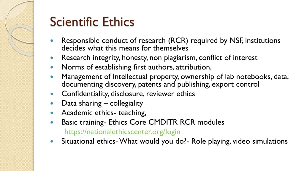 scientific ethics