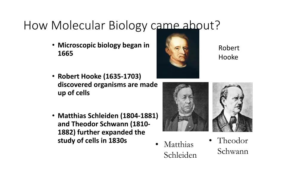 how molecular biology came about