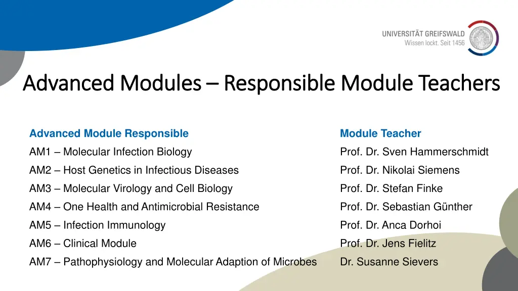 advanced modules advanced modules responsible