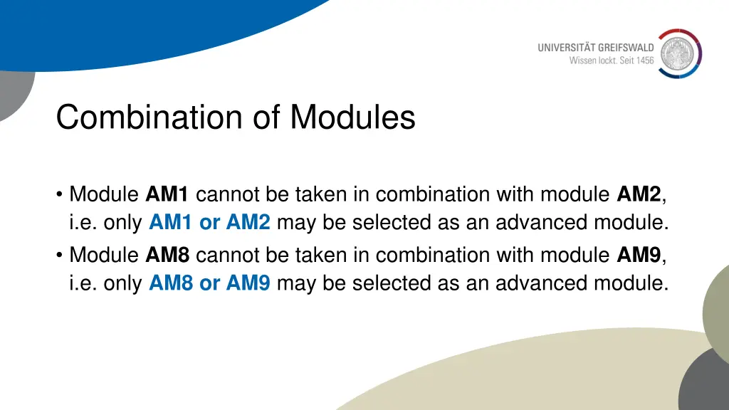 combination of modules