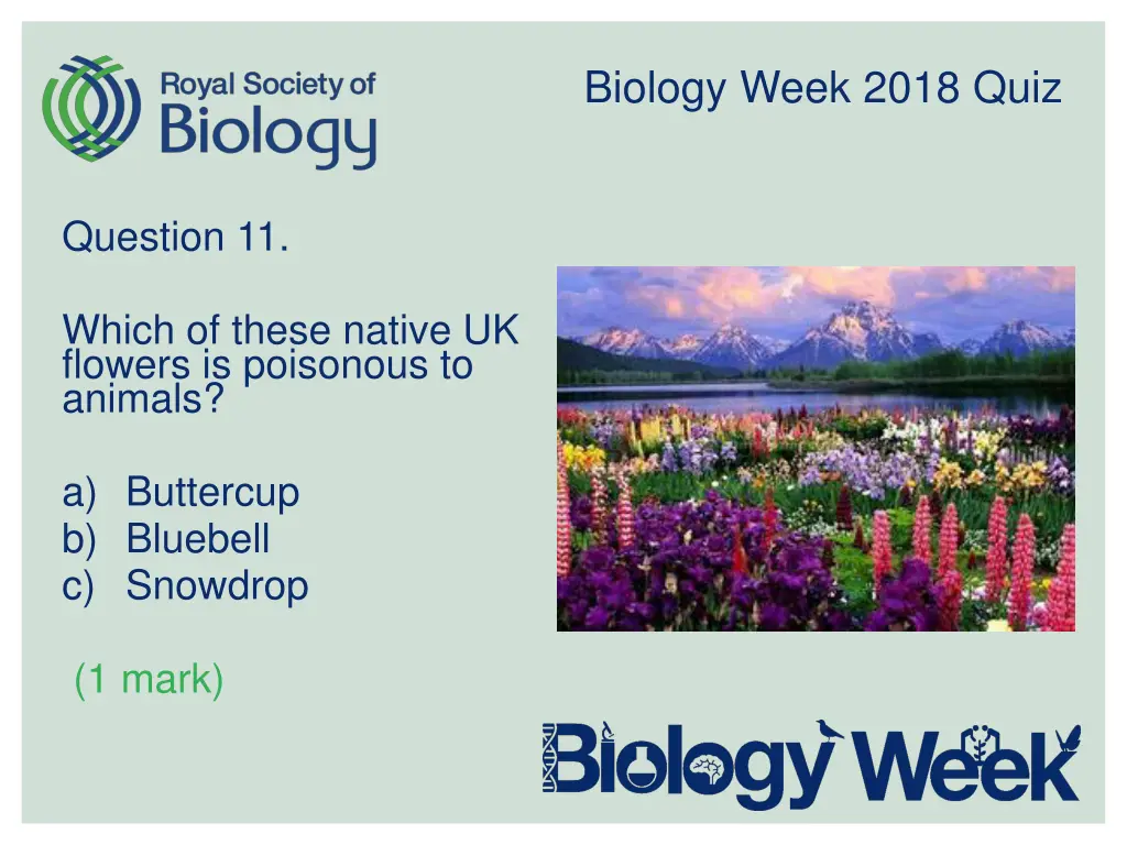 biology week 2018 quiz 11