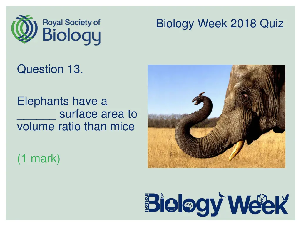 biology week 2018 quiz 13