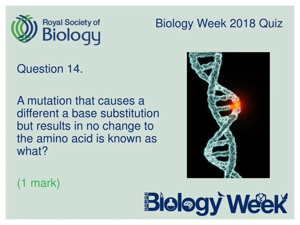 biology week 2018 quiz 14