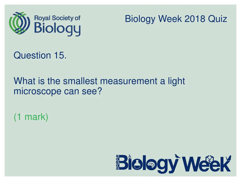 biology week 2018 quiz 15