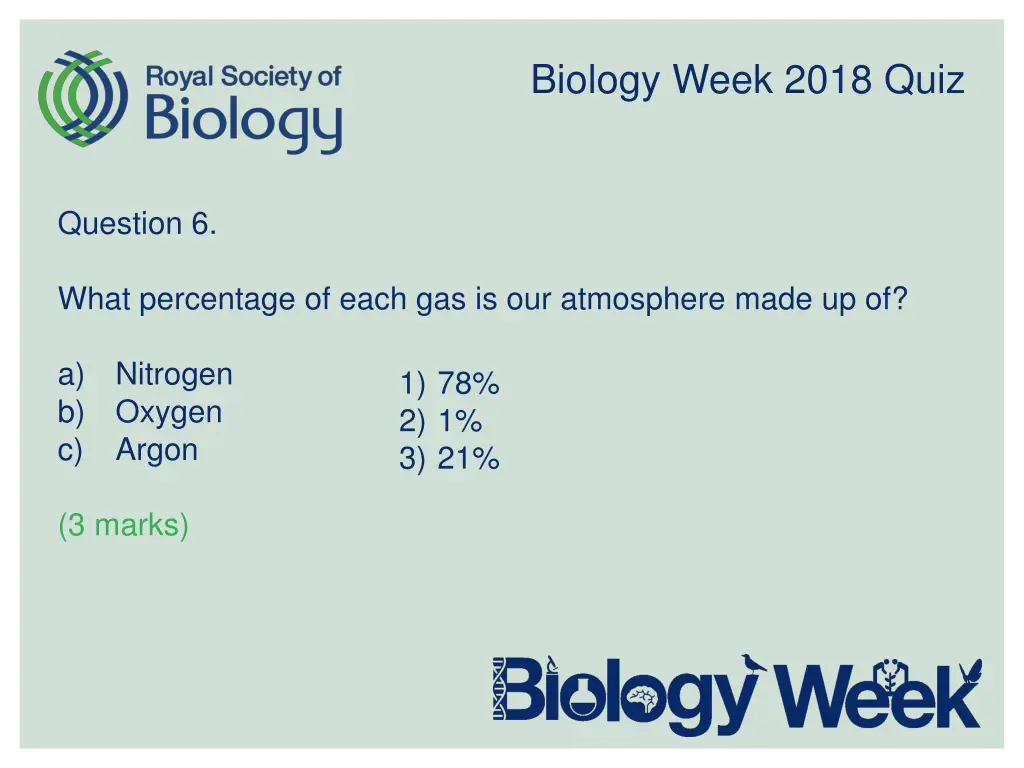 biology week 2018 quiz 6