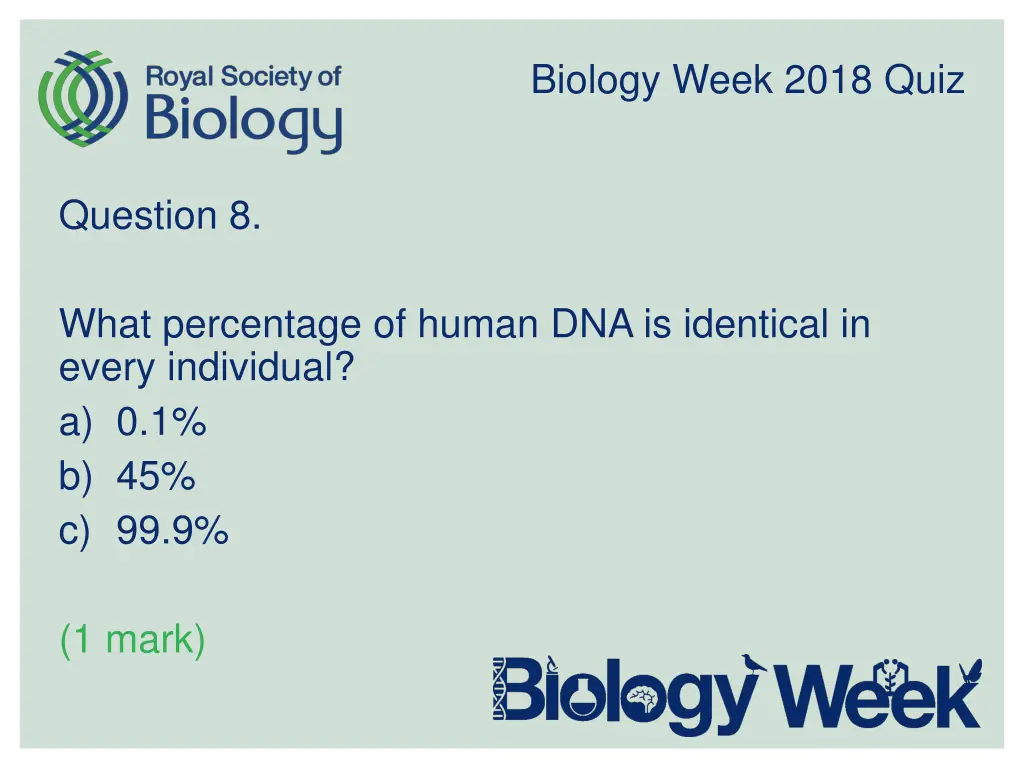 biology week 2018 quiz 8