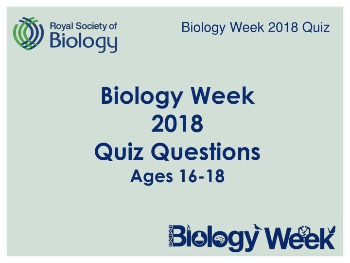 biology week 2018 quiz