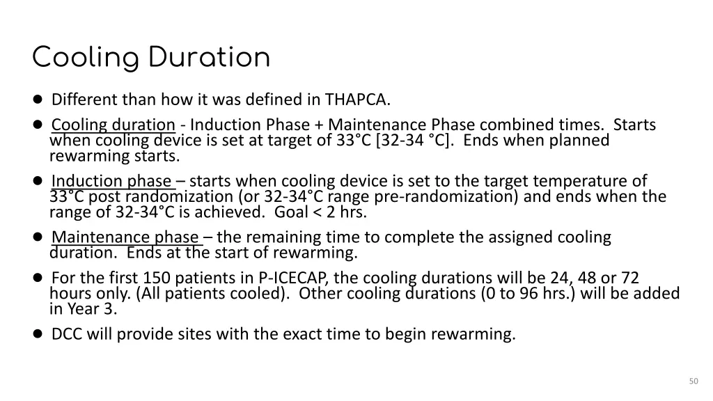 cooling duration