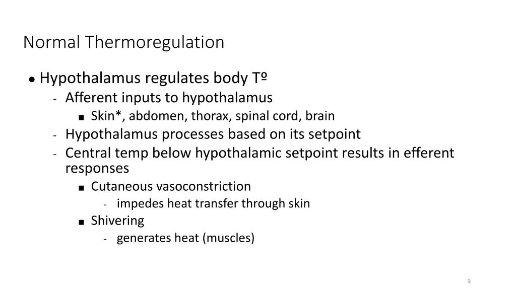 normal thermoregulation 1