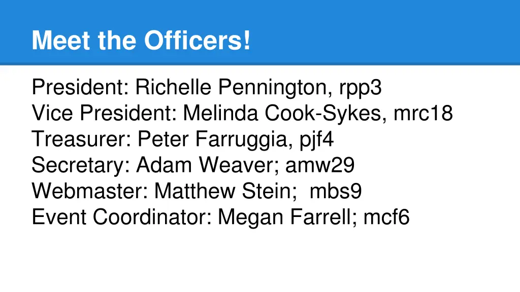 meet the officers