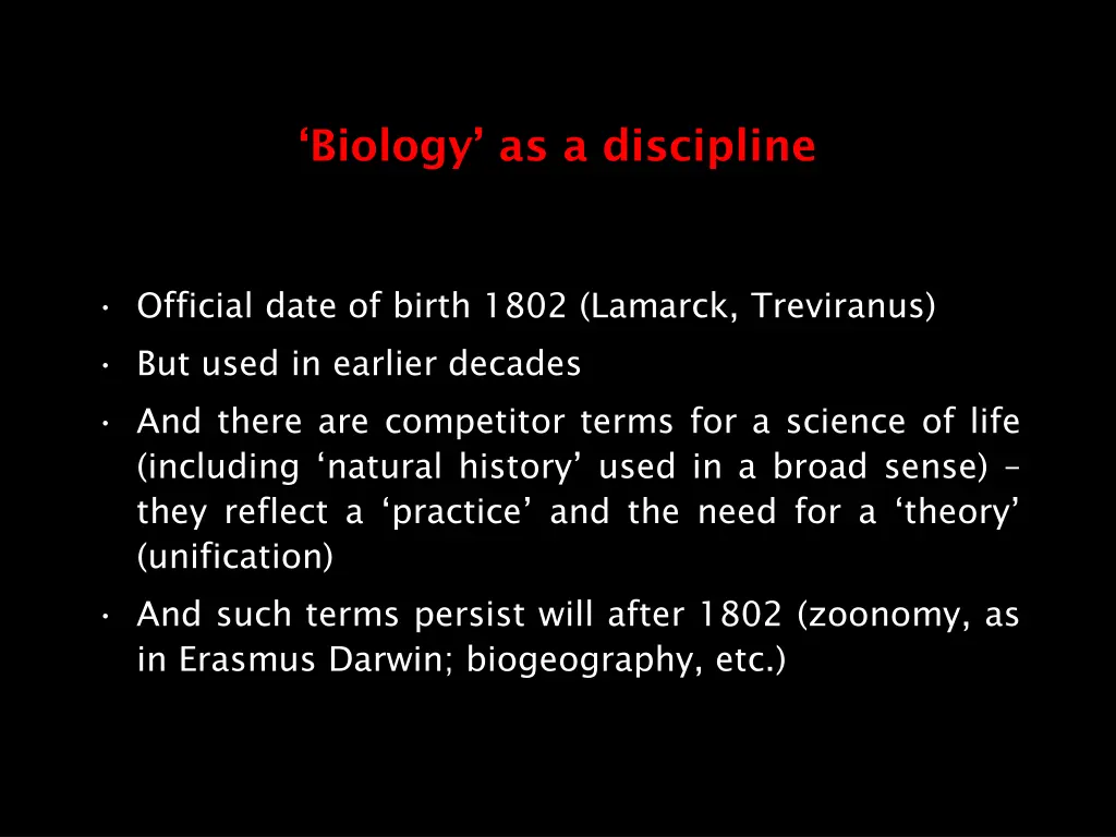 biology as a discipline