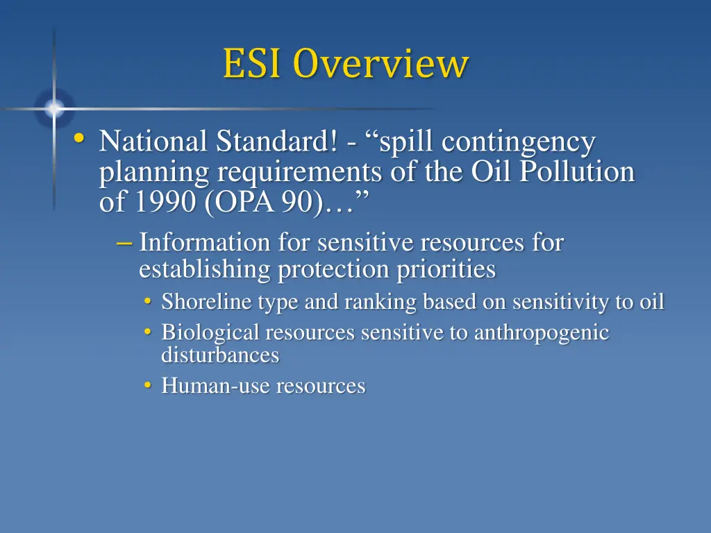 esi overview