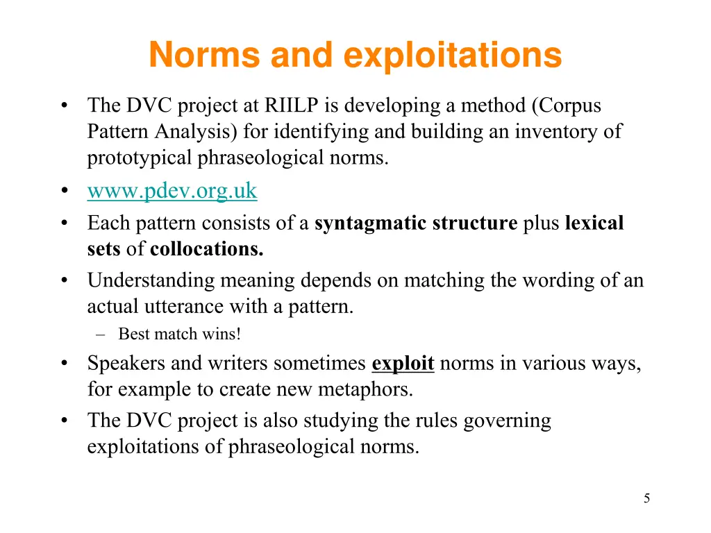 norms and exploitations