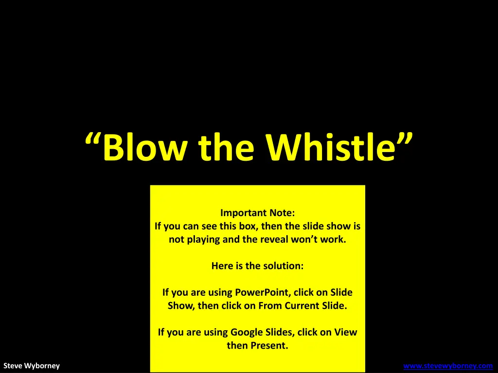 blow the whistle 1