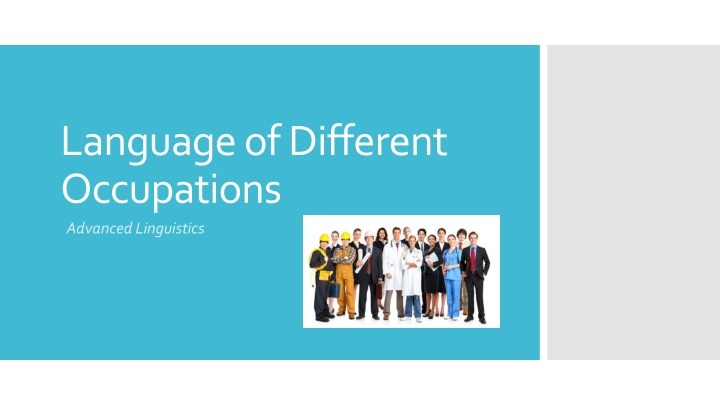 language of different occupations advanced