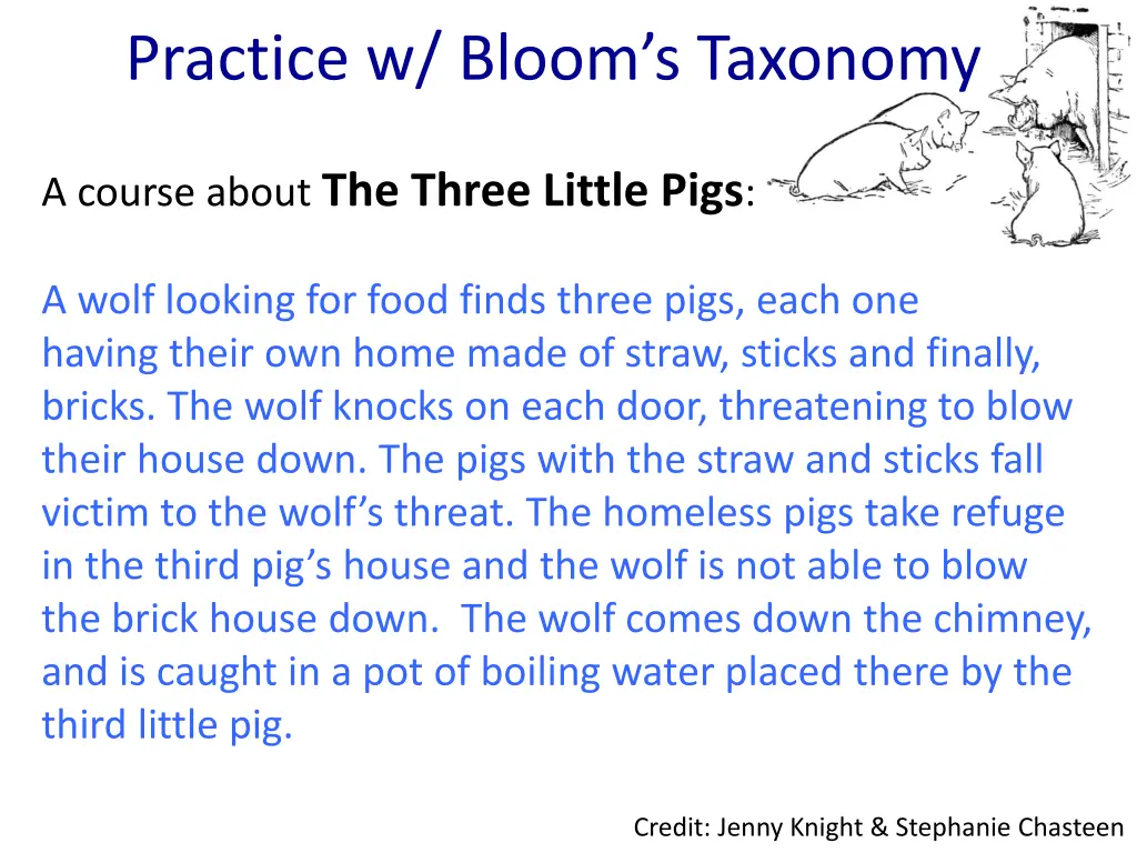 practice w bloom s taxonomy