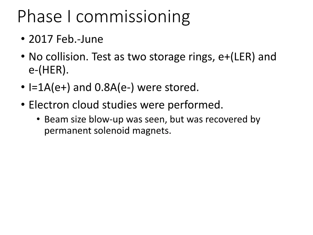 phase i commissioning 2017 feb june no collision