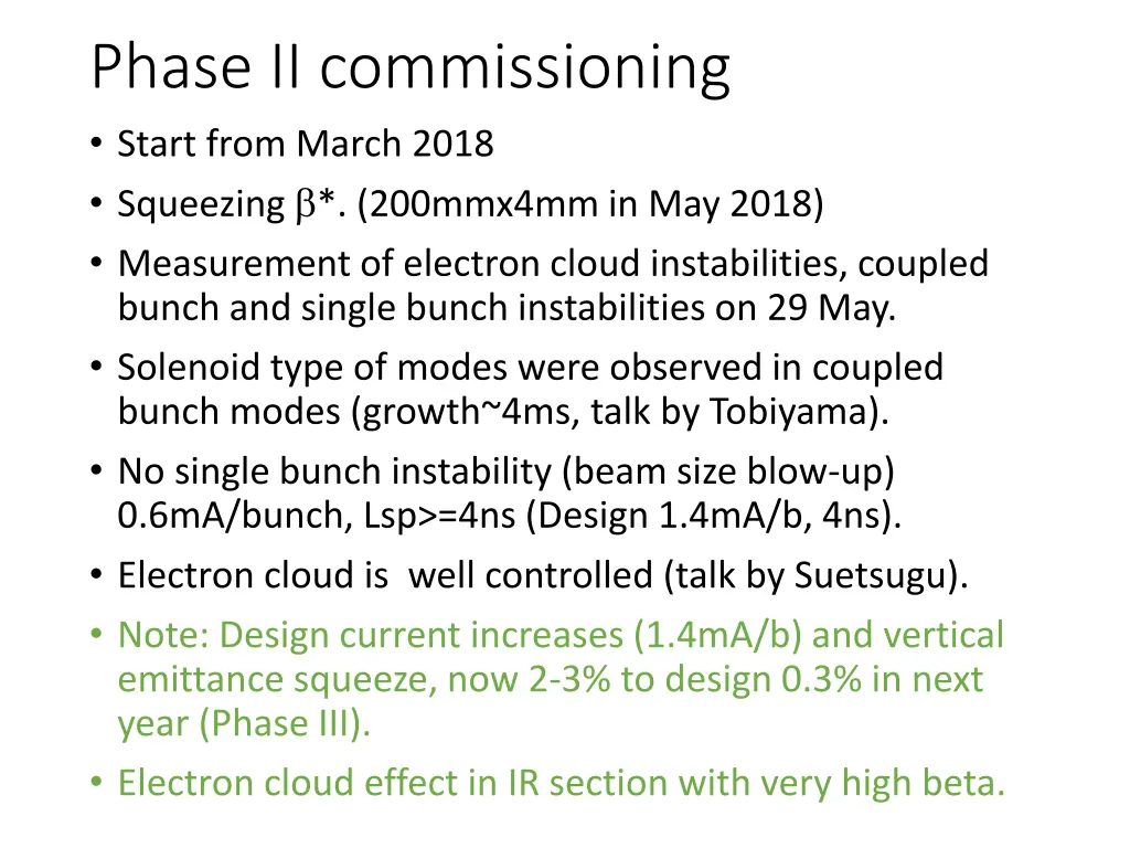 phase ii commissioning start from march 2018