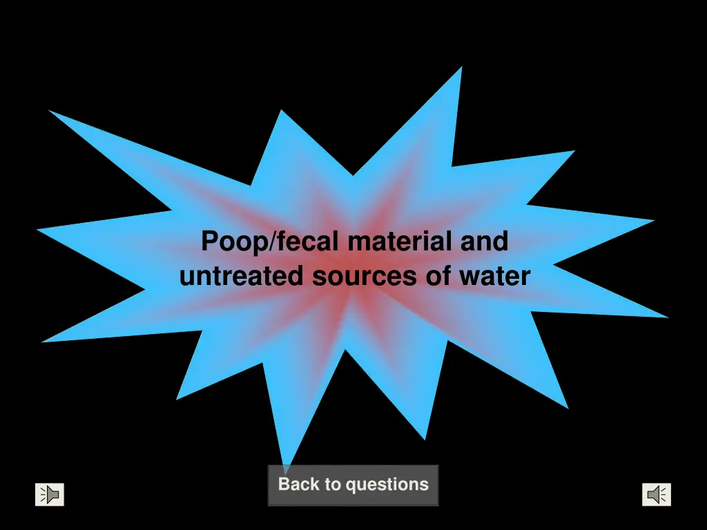 poop fecal material and untreated sources of water