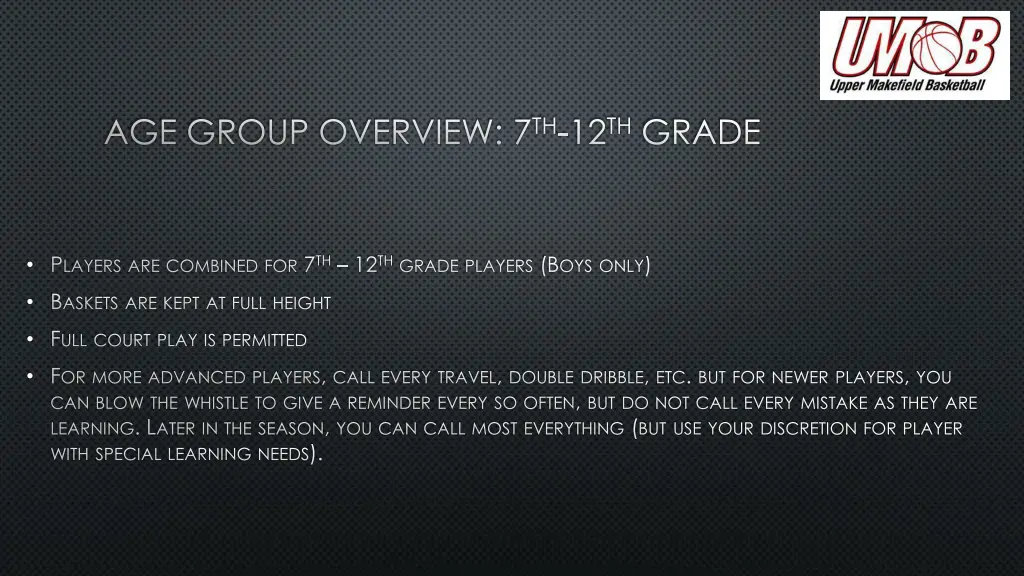 age group overview 7 th 12 th grade