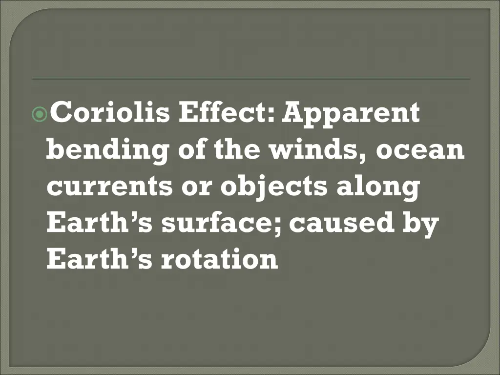 coriolis effect apparent bending of the winds