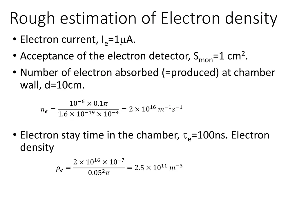 rough estimation of electron density electron