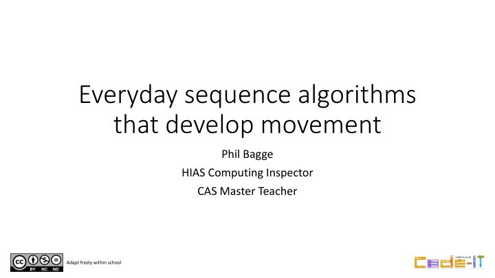 everyday sequence algorithms that develop movement