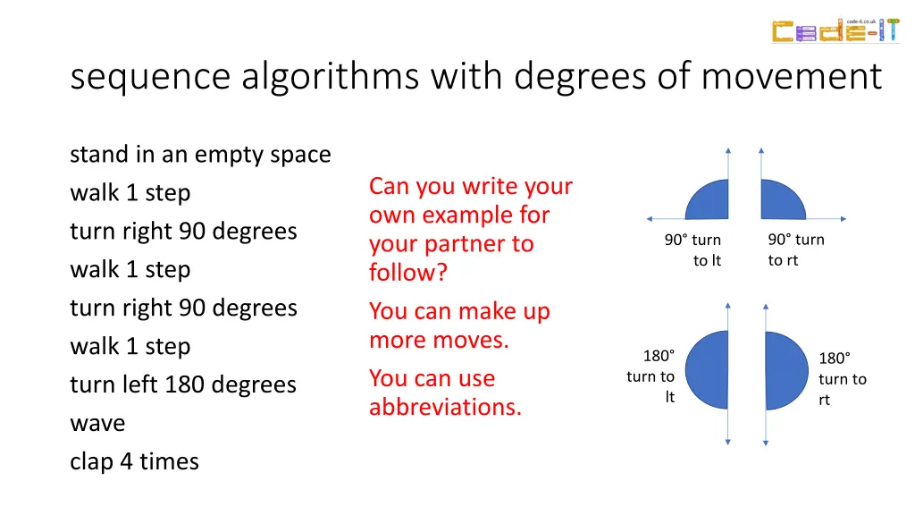 sequence algorithms with degrees of movement 2