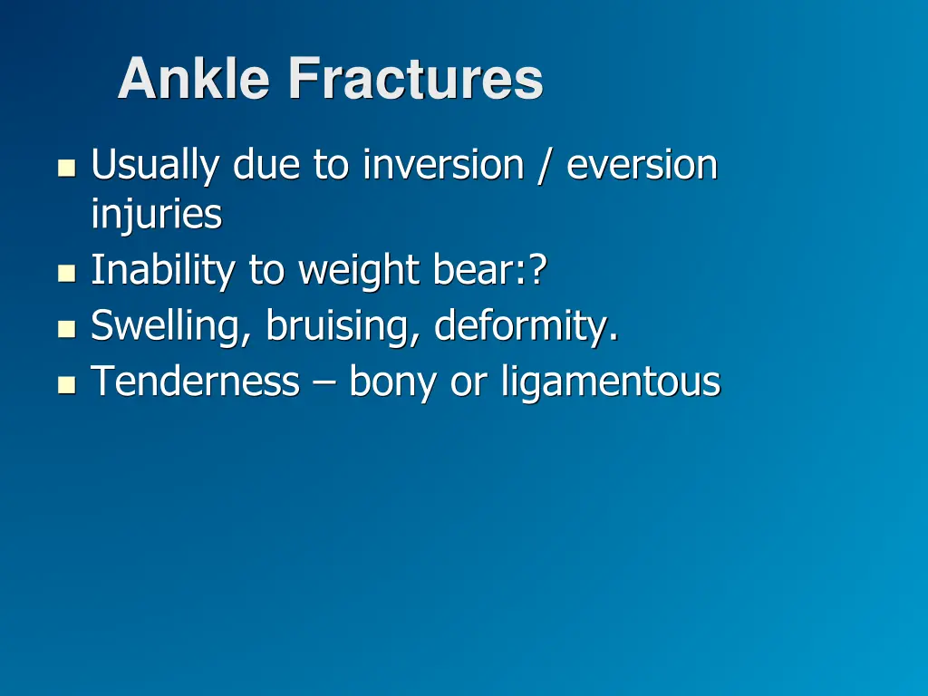 ankle fractures