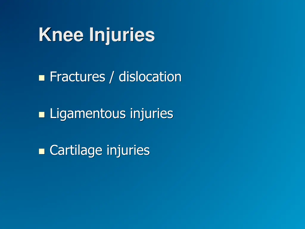 knee injuries