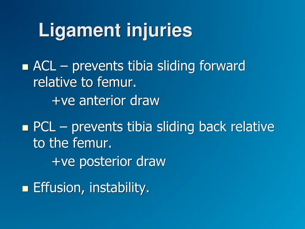 ligament injuries